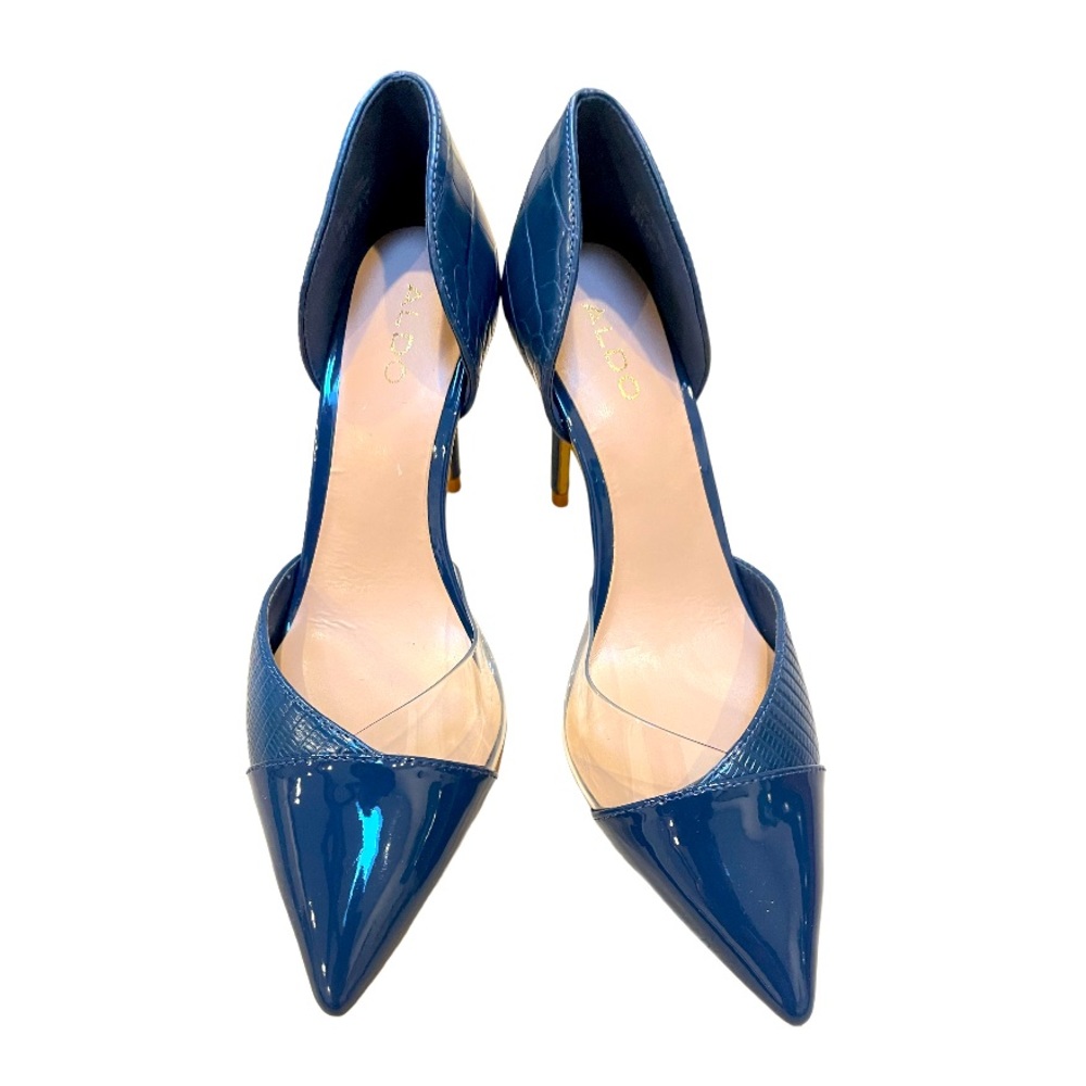 Aldo MoonGlow D'orsay Blue Lizard Pointed Pumpsd'Orsay pumps